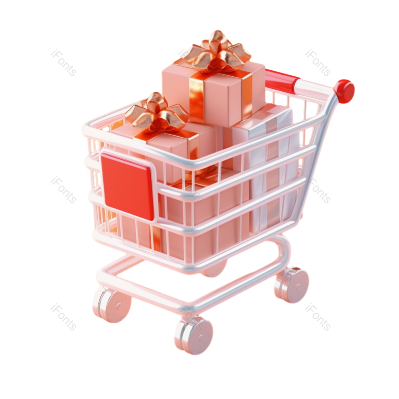 元素图片,网上购物元素,插画PNG,购物盒免抠素材